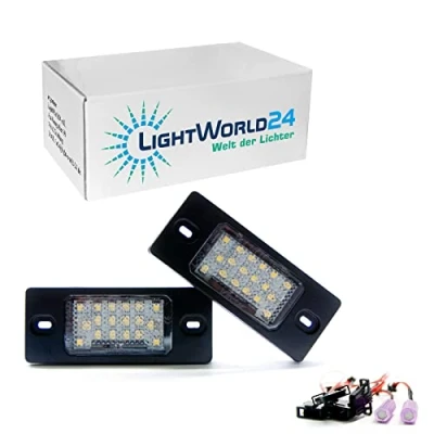 Afbeelding van LIGHTWORLD24 Set van 2 LED kentekenplaatverlichting voor Golf 5 Pa ssat 3BG/B5 Touareg Tiguan Bo ra Cayenne Fabia 18 SMD