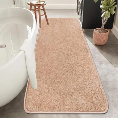 Afbeelding van Rururug Grote absorberende microvezel antislip badkamermat, 50 x 120 cm, beige