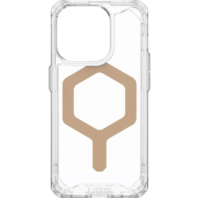 Afbeelding van Urban Armor Gear Plyo MagSafe Backcover Apple iPhone 15 Pro Ice, Transparant, Goud compatible