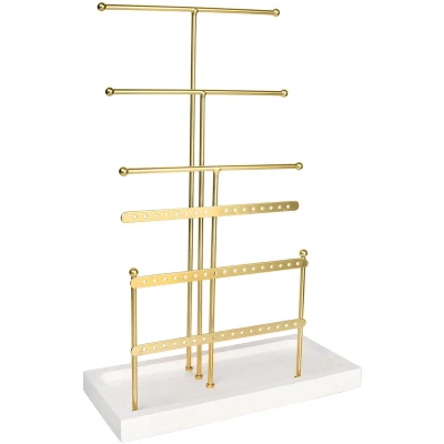 Afbeelding van SAMISO sieradenstandaard, metaal, T vorm, sieradenboom, sieradenstandaard voor halskettingen, armbanden, oorbellen, ringen, cadeau idee, gouden sieraden