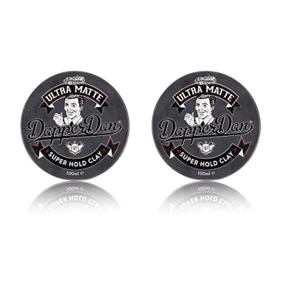 Afbeelding van Dapper Dan Ultra Matte Hair Clay, langdurige grip, subtiele geur van vanille en framboos, 2 x 100 ml