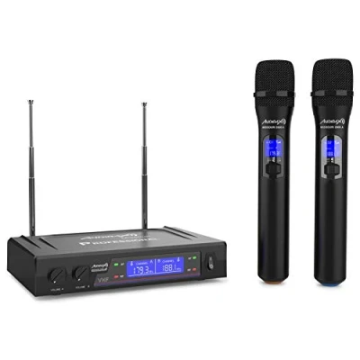 Afbeelding van Audibax Missouri 2000 Draadloos VHF Dual Professionele draadloze microfoon A serie met RF/AF indicatoren, XLR en AUX uitgangsaansluitingen