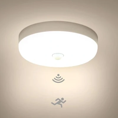 Afbeelding van Combuh Led plafondlamp met bewegingsmelder voor binnen, ronde 15 W 4000 K 1500 lm neutraal wit waterdicht IP56, sensorplafondlamp hal, garage, trap, balkon, keuken