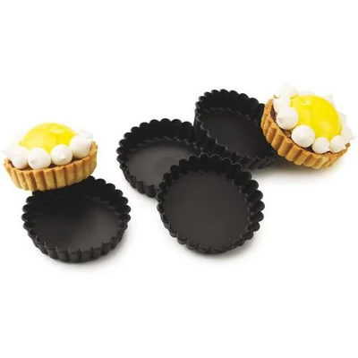 Image de Mouleà tartelette ronde cannelé Exoglass Lot de 12 Matfer