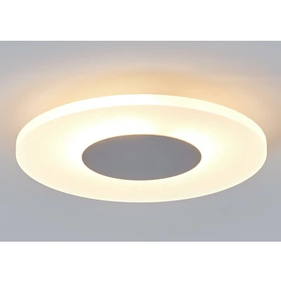Afbeelding van Lindby LED plafondlamp 1licht acryl, metaal H: 4.9 cm gesatineerd wit, chroom Inclusief lichtbron