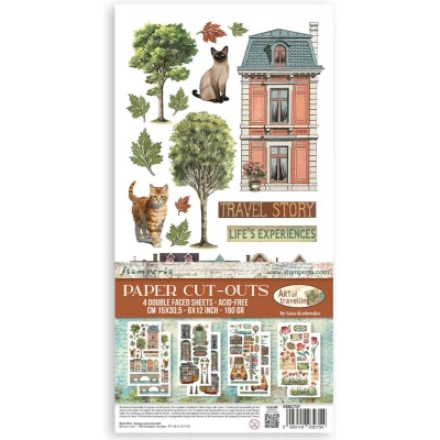 Afbeelding van Stamperia Art of Travelling 6x12 Inch Paper Cut outs (4pcs) (SBBCT07)