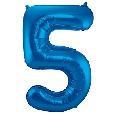 Afbeelding van Ballon folie 5 Satin blauw 86cm