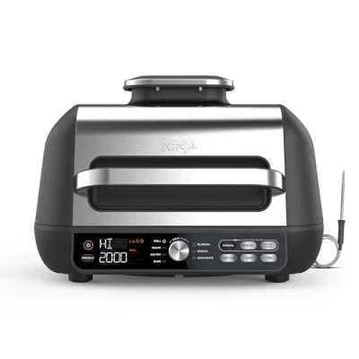 Afbeelding van Ninja Foodi AG651EU Pro Multifunctionele Grill en Airfryer 7 Kookfuncties Inclusief Extra Plancha Grillplaat Braadthermometer