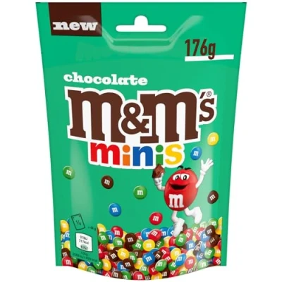 Afbeelding van M&amp;M&#039;s Minis Melkchocolade snoep in mini formaat zak van 176 g