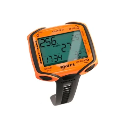 Afbeelding van Mares Quad 2 Intelligente duikcomputer met diepte , decompressie /tijdweergave, oranje