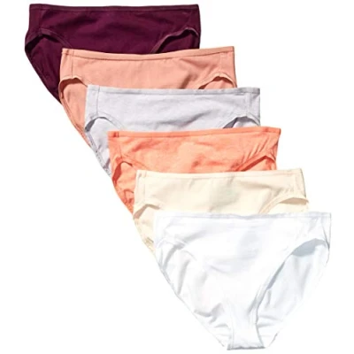 Image de Amazon Essentials Culotte en coton à jambe échancrée (grandes tailles disponibles) Women&#039;s, Pack of 6, Neutral Shades, 48