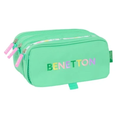 Afbeelding van Pennenetui met 3 vakken Benetton Mint Groen 21,5 x 10 8 cm