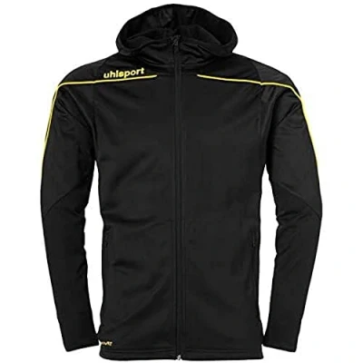 Afbeelding van Uhlsport Stream 22 Trainingsjas Met Capuchon Kind Zwart Limoen Geel Maat 164