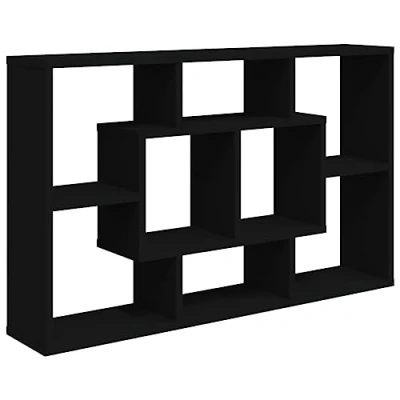 Afbeelding van vidaXL Wandrek, zwart, 85 x 16 52,5 cm, bewerkt hout