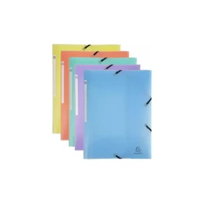 Afbeelding van Exacompta Chromaline Elastomap Met 3 Kleppen, Rugetiket, Geassorteerde Pastelkleuren