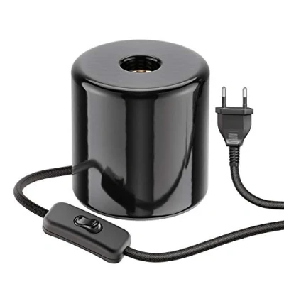 Afbeelding van ledscom.de TIPO tafellamp, schakelaar, porselein, zwart, 1 x E27 max. 300 W, bedlamp, nachtlamp, porseleinen lamp, keramische lamp