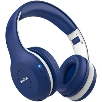 Afbeelding van EarFun bluetooth hoofdtelefoon voor kinderen, volumeregeling, 85/94 dB, hifi geluid, HD microfoon, 40 uur batterij, opvouwbaar, verstelbaar, draadloze