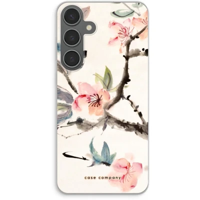 Afbeelding van Case Company® hoesje geschikt voor Samsung Galaxy S24 Plus Japanse bloemen Soft Cover Telefoonhoesje Bescherming aan alle Kanten en Schermrand