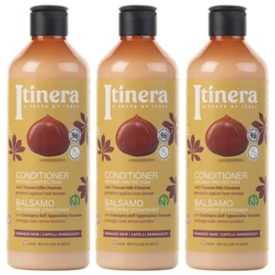 Afbeelding van ITINERA Conditioner voor beschadigd haar met kastanje uit de Toscaanse heuvels, 96% natuurlijke ingrediënten, 370 ml (3 stuks)