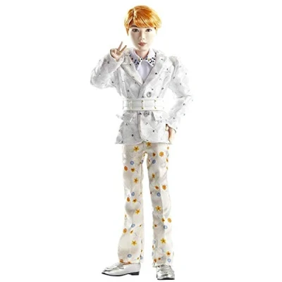 Afbeelding van BTS x Mattel Prestige Jin pop, met afbeelding van K popbandlid in podiumoutfit, verzamelfiguur, GKC98
