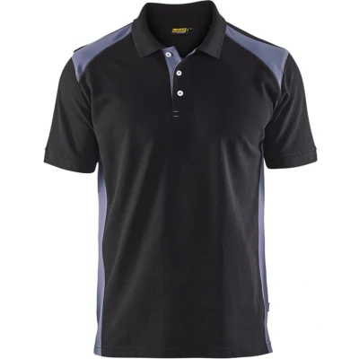 Afbeelding van Blaklader polo pique 3324 1050 zwart/grijs mt XXL