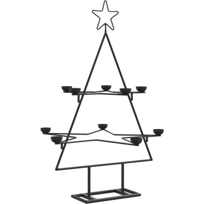 Afbeelding van vidaXL Kerstdecoratie kerstboom 75 cm metaal zwart