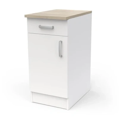 Afbeelding van EMOB onderkast Sofie 40 cm 1 draaideur, lade en legplank Kronberg eik/mat Wit CBA Keukenkasten outlet Melamine; Spaanplaat Op voorraad