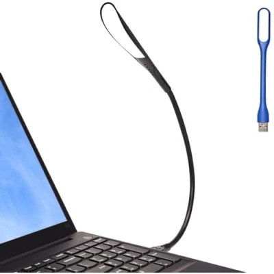 Afbeelding van EBYPHAN Dimbare USB lamp, mini licht voor laptop, flexibel toetsenbord pc (14 ledkralen, 3 traps instelbare helderheid, aan/uit schakelaar, zwart)