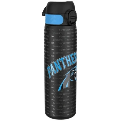 Afbeelding van ION8 Drinkfles van roestvrij staal, 600 ml, lekvrij, gemakkelijk te openen, veilige vergrendeling, vaatwasmachinebestendig, draaggreep, duurzaam, 3D NFL motief, Panthers
