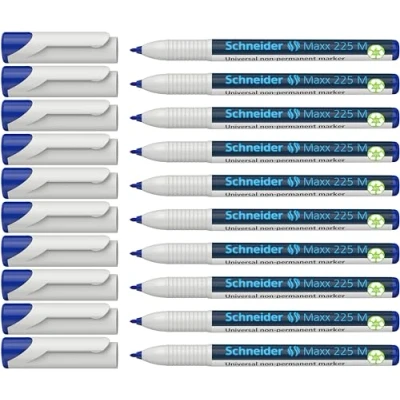 Afbeelding van universele marker Schneider Maxx 225 M non permanent blauw doos met 10 stuks