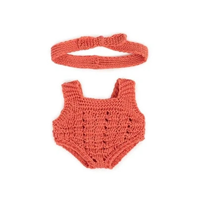 Afbeelding van Kledingset Oranje Rood Gebreid 21 cm