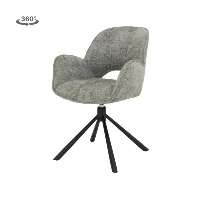 Afbeelding van Isola Armstoel fabric Haga 09 silver (draaibaar)