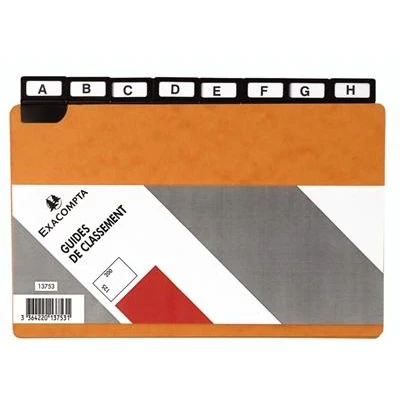 Image de Guide Exacompta alphabétique pour boîte à fiches 135x210mm et 148x210mm