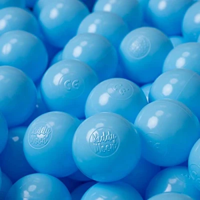 Afbeelding van KiddyMoon 100 ∅ 6 cm Kleurrijke plastic ballen voor zwembad, baby‘s en kinderen, gemaakt in de EU, parel/grijs/roze