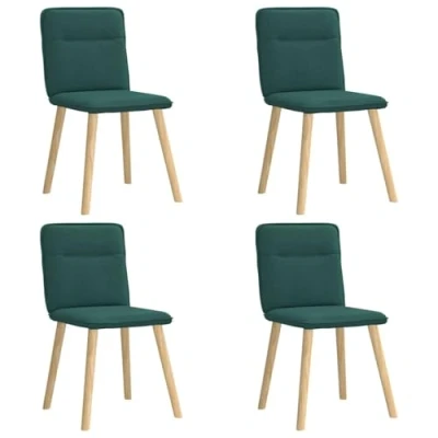 Afbeelding van vidaXL Eetkamerstoelen 4 st stof donkergroen