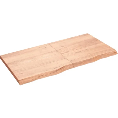 Afbeelding van Wastafelblad 120x60x4 behandeld massief hout lichtbruin