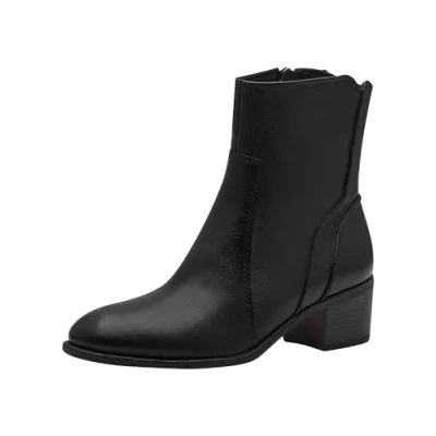Afbeelding van Marco Tozzi Korte laarzen, Dames, Maat: 42, Black comb Leer/ synthetisch