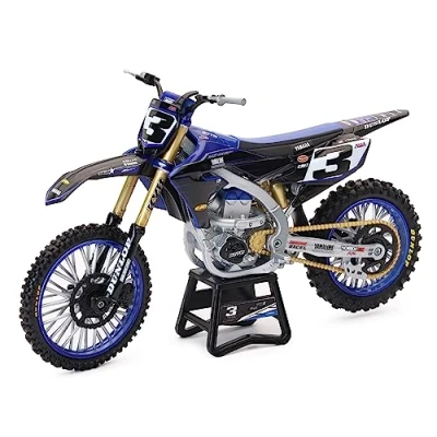 Afbeelding van NewRay Eli Tomac Star Racing Yamaha YZF450 Replica Mini Crossmotor 1/12 Schaalmodel Met Stickers 58323