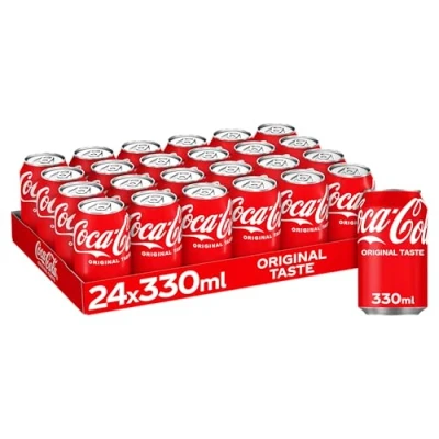 Afbeelding van Coca Cola frisdrank, fat blik van 33 cl, pak 24 stuks frisdrank