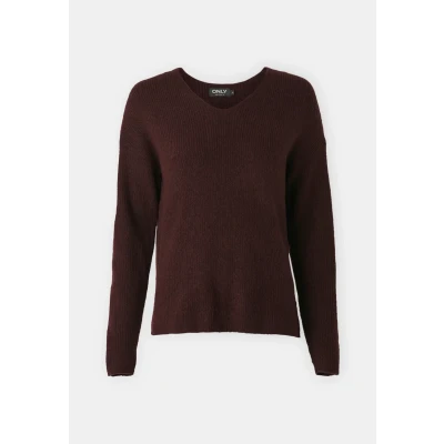 Afbeelding van ONLY Onlcamilla Vneck Trui, Dames, Maat: XS, Port royale melange