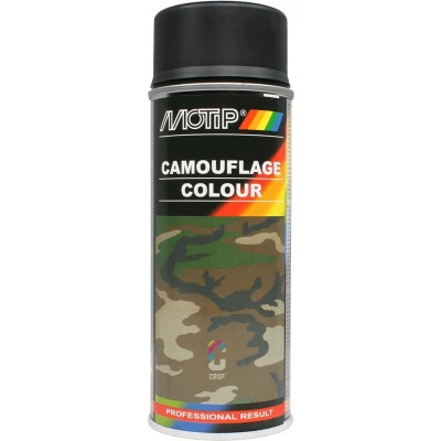 Afbeelding van Motip camouflagelak mat RAL 9021 teerzwart 400 ml.