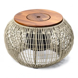 Afbeelding van Bijzettafel tuin Decoris Rond (Ø 58 x 37 cm, Beige)