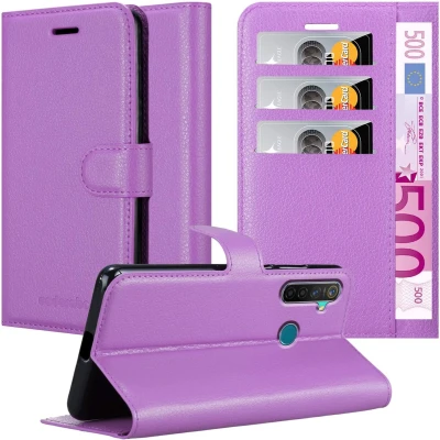 Afbeelding van Cadorabo Hoesje geschikt voor Realme 5 PRO / Q in MANGAAN PAARS Beschermhoes met magnetische sluiting, standfunctie en kaartvakje Book Case Cover Etui