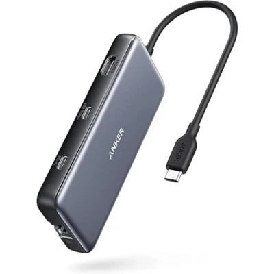 Afbeelding van Anker 533 USB C hub (8 in 1) PowerExpand adapter, 100W Power Delivery, 4K 60Hz HDMI, 10Gbps &amp; 2 A datapoorten, ethernet poort, microSD SD geheugenkaartlezer, voor MacBook Pro en meer