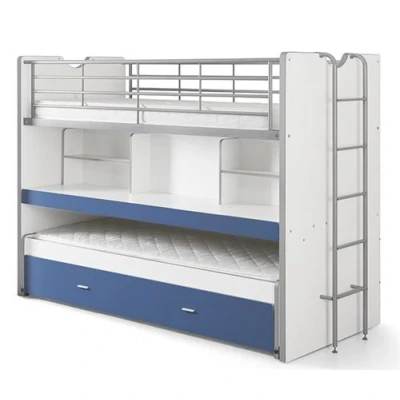 Image de lit mezzanine Bonny bleu 221,5x101,5x161 cm Blanc Bois Vipack