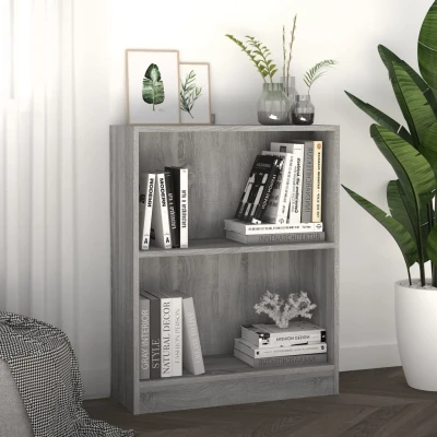 Afbeelding van Boekenkast 60x24x74,5 cm bewerkt hout grijs sonoma eikenkleurig