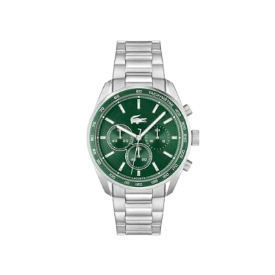 Afbeelding van Lacoste Boston Chronograaf silvercoloured/green, Heren, Maat: One Size, Silver coloured/green