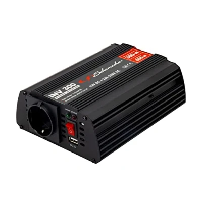 Afbeelding van Schumacher INV 300 omvormer sinus gemodificeerd 12 V DC &gt; 220 V/240 AC continu vermogen W bescherming tegen overspanning, onderspanning, overbelasting en thermische ventilator