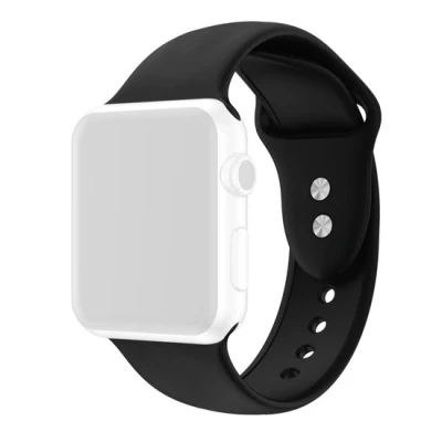 Afbeelding van Apple Watch Siliconen sportbandje Zwart Dubbele druksluiting Geschikt voor 38mm / 40mm 41mm