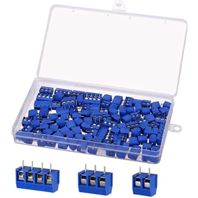 Afbeelding van KWOKWEI schroefklemmen, 5 mm, 2 polig, 3 4 voor Arduino, Dupont draad, 100 stuks
